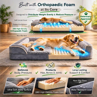 Velvet Lounger - Orthopaedic Dog Bed